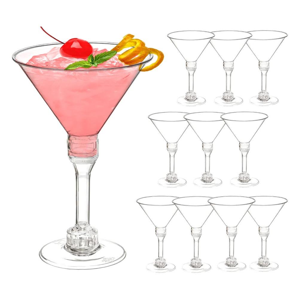 5PCS Disposable Glasses Clear Red Wine Goblet Mousse Cup For Outdoor Party Bar Wedding