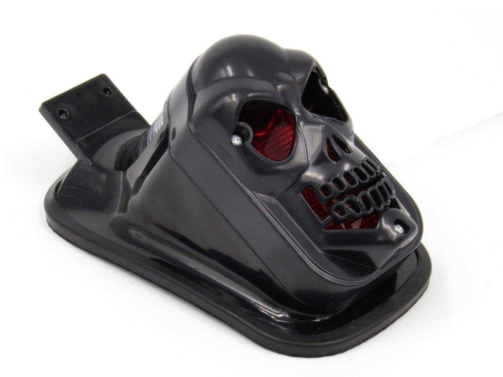 Задний фонарь ImP Cool Skull с светящимися глазами - Универсальный задний фонарь для мотоцикла, 12В, Черный