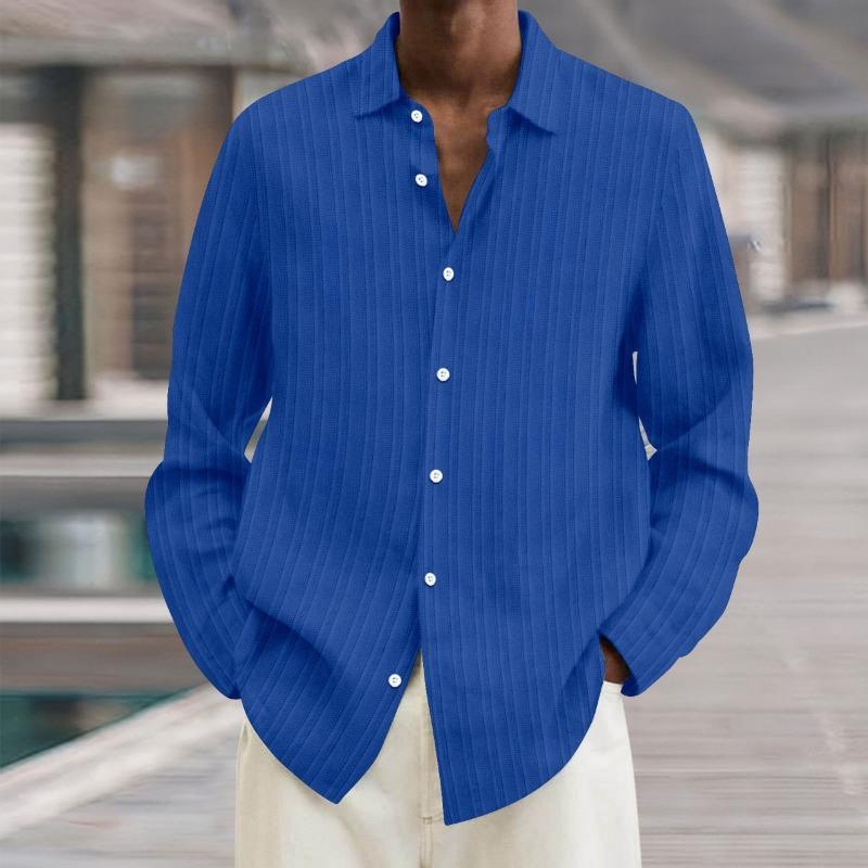 Рубашка Design Sense Solid Color Shirt Men's Long Sleeved Spring Autumn Trend Brand Loose Casual Shirts Men's