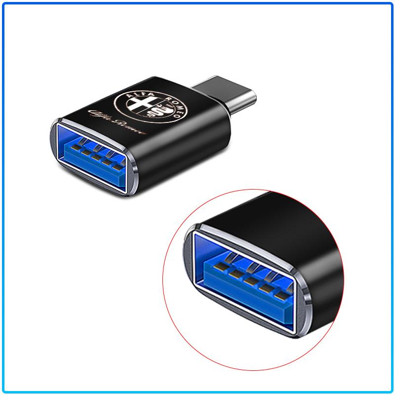 Автомобильный USB Type-C Кабель-конвертер Адаптер для зарядки Автоаксессуары Для Alfa Romeo 147 159 156 Giulietta Giulia Mito Spider Alpha Подголовник