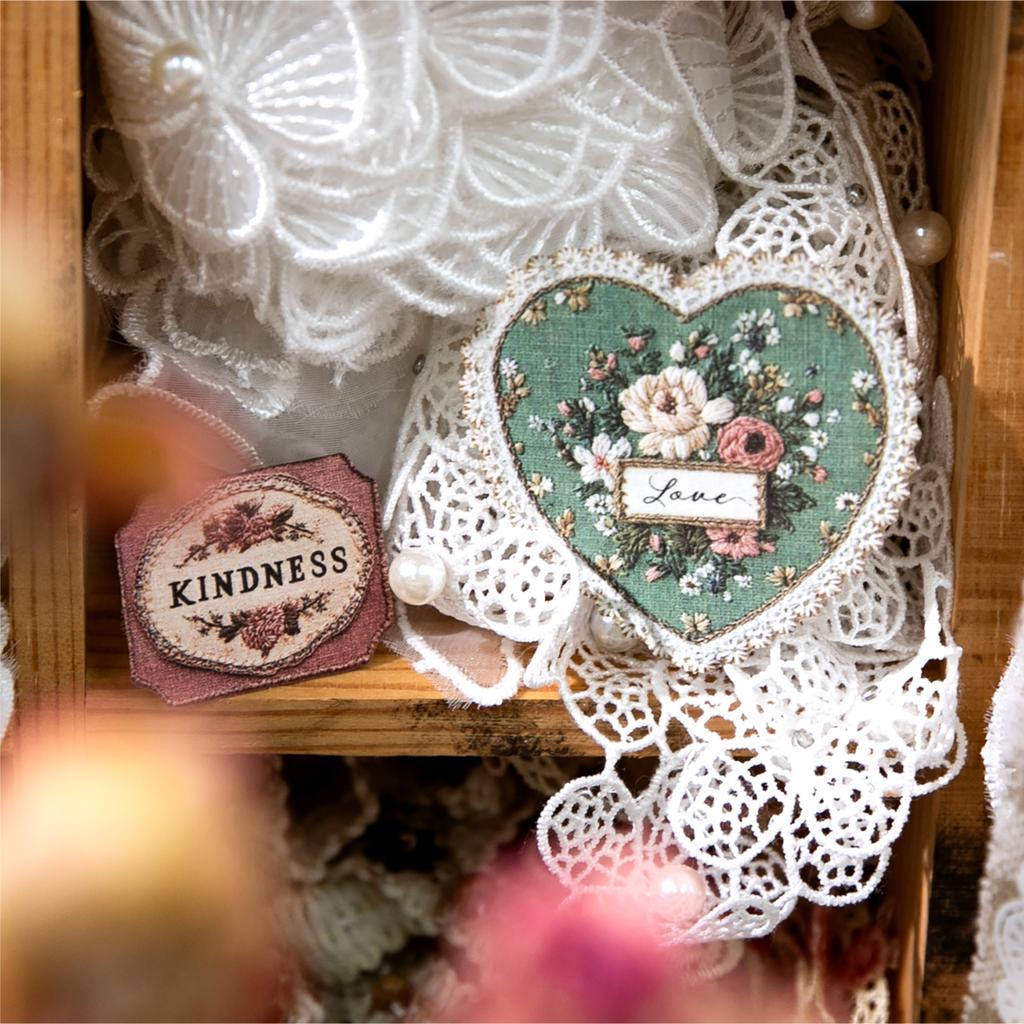 20 Sheets Vintage Fabric Theme Sticker Pack For DIY Scrapbooking Guitar Phone Case Notebook Decoration Craft Supplies