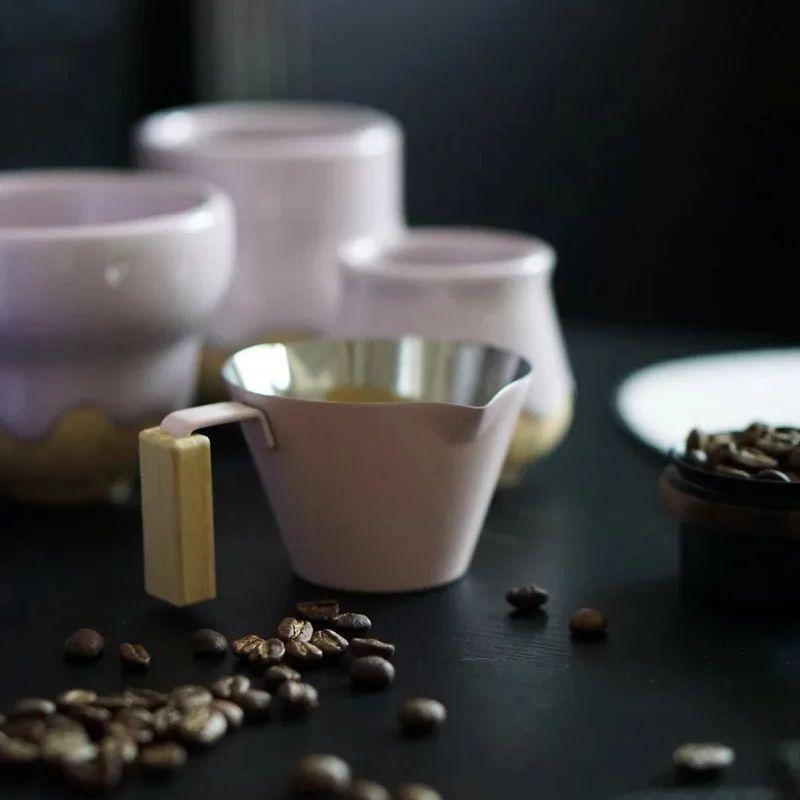 AIRFLOW 100 мл Чашка для экстракции эспрессо 304 Нержавеющая сталь Двусторонняя Домашняя С гравированной меркой Итальянская чашка для эспрессо в унциях Прочная