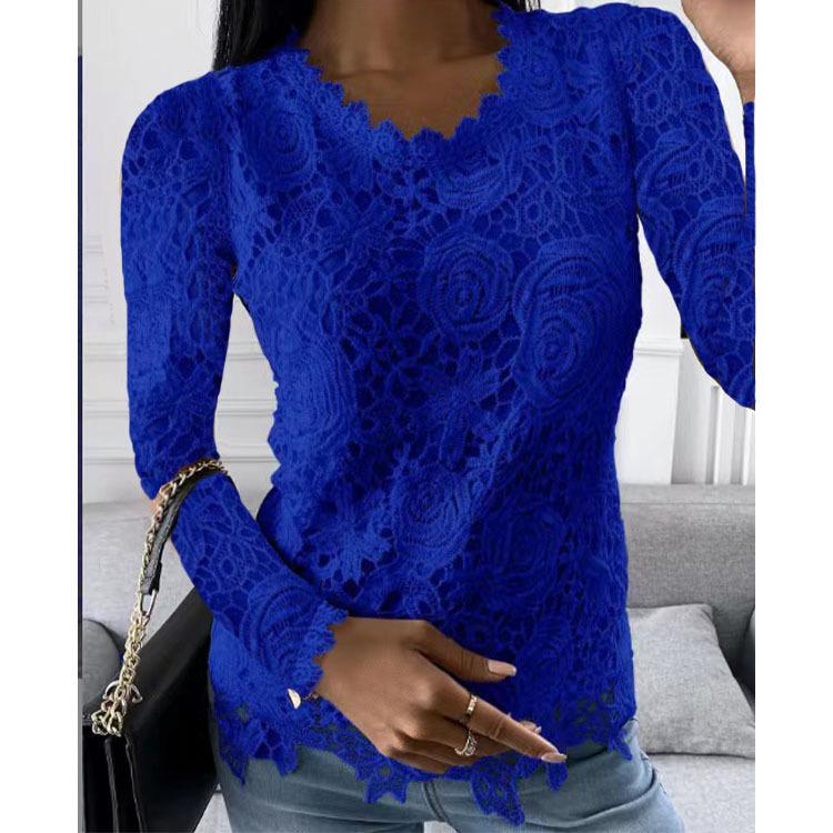 Women's Autumn and Winter New Lace Long-sleeved Top