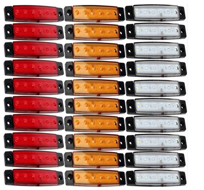 12 В/24 В 10/30 шт. светодиодный боковой габаритный фонарь для грузовика с прицепом, водонепроницаемый с проблесковой лампой E-Marke