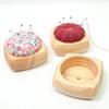 Round Wood Base for Pin Cushion 3.35x3.35Inch Needle Pin Cushion Storage Base for Sewing Enthusiasts and Craft Lovers