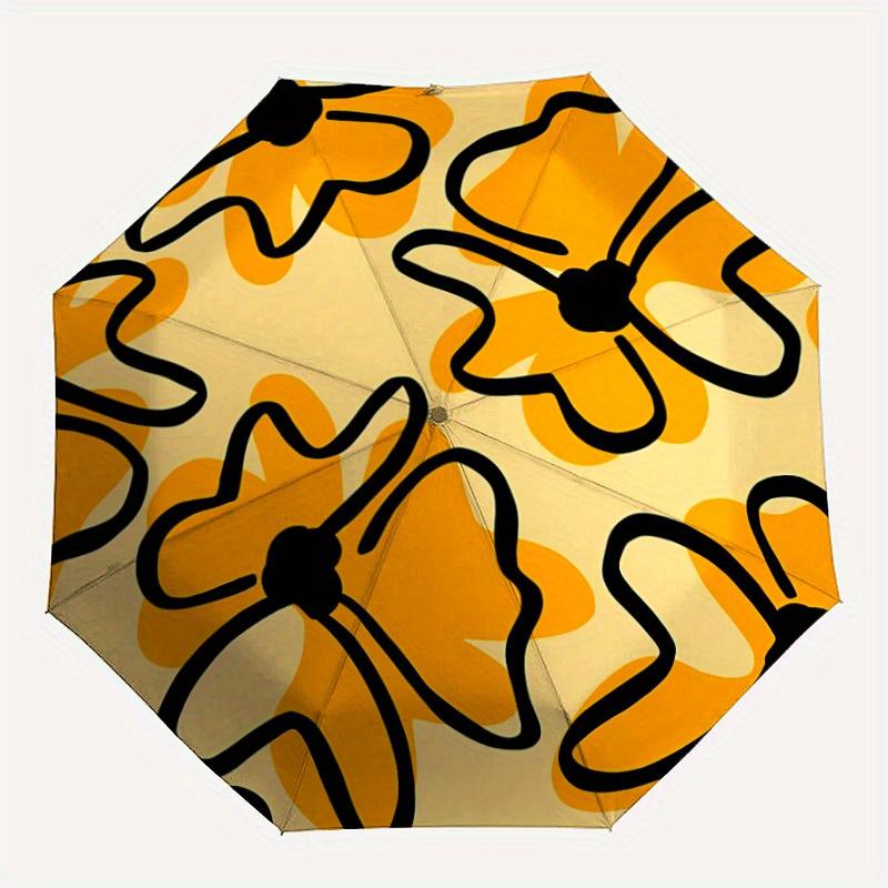 1pc Floral-patterned Automatic Open/Close Umbrella, Portable Folding umbrella for Everyday Use yy250826057