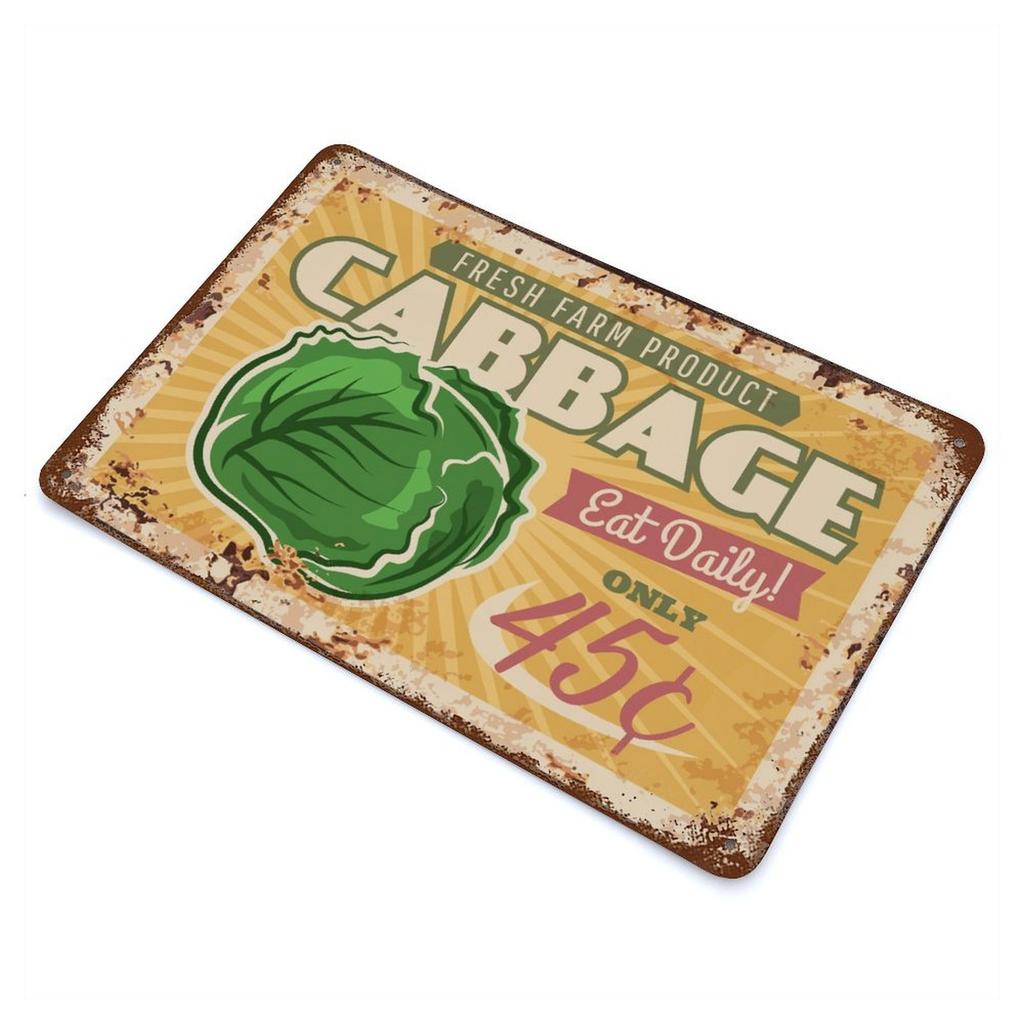 1 Pack Worn-effect Vintage Metal Poster, Nostalgic Look, Decorative Hanging Art for Bar Café Kitchen Restaurant or Living Room Walls