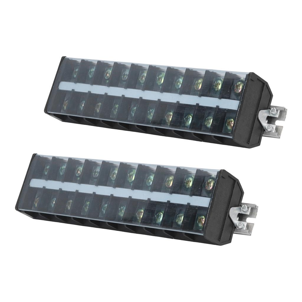 Pair 660V 100A Dual Rows Wire Terminal Block Screw Barrier Strip for Power Distribution Systems T10010