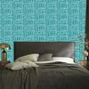 Polynesian Geometric Pattern Turquoise Wallpaper 50x1000