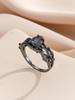 Luxury Gun Black Cubic Zircon Ring Creative Vine Ring Classic Wedding New Dazzling Ladies Accessories Jewelry