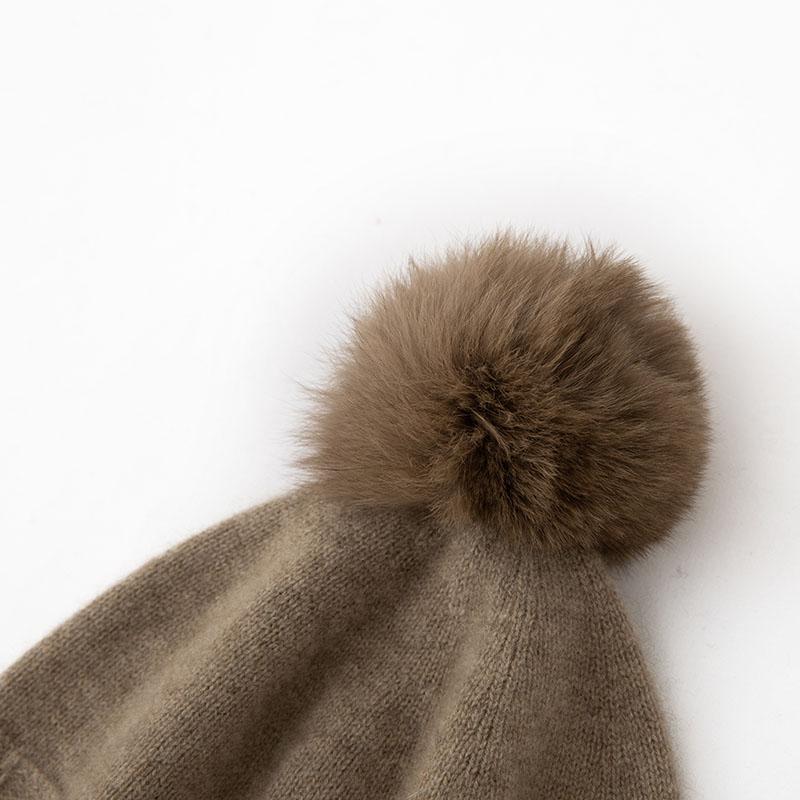 Женская шапка-бини из 100% чистого кашемира с помпоном, вязаная, зимняя, теплая, мягкая, удлиненная шапка-скулли, аксессуар для холодной погоды