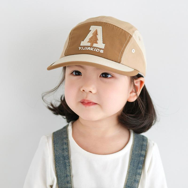 Быстросохнущая кепка с цветовыми блоками Детская солнцезащитная бейсболка Весенне-летняя новая модель для мальчиков и девочек Детская повседневная шляпа Солнечная шляпа