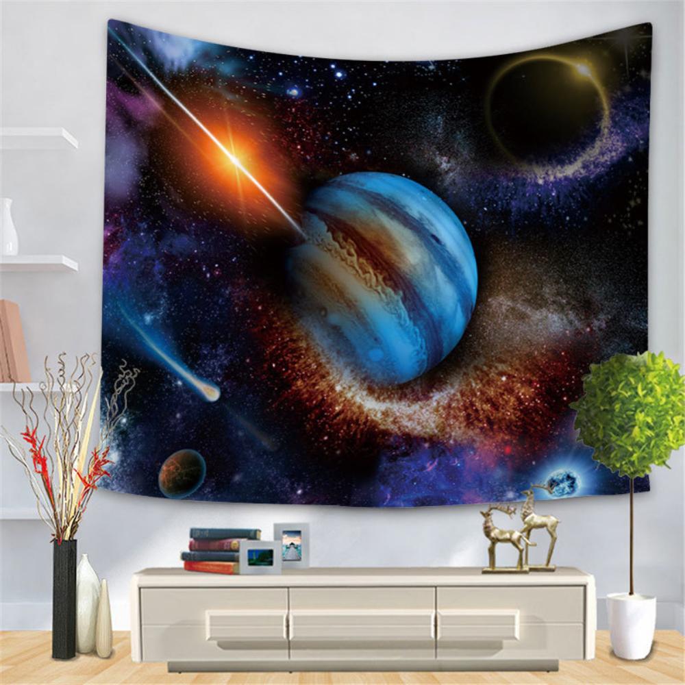 Cosmic Solar System Hanging Cloth Art Background Cloth Galaxy Space Planet Tapestry Science Fiction Planet Background Cloth