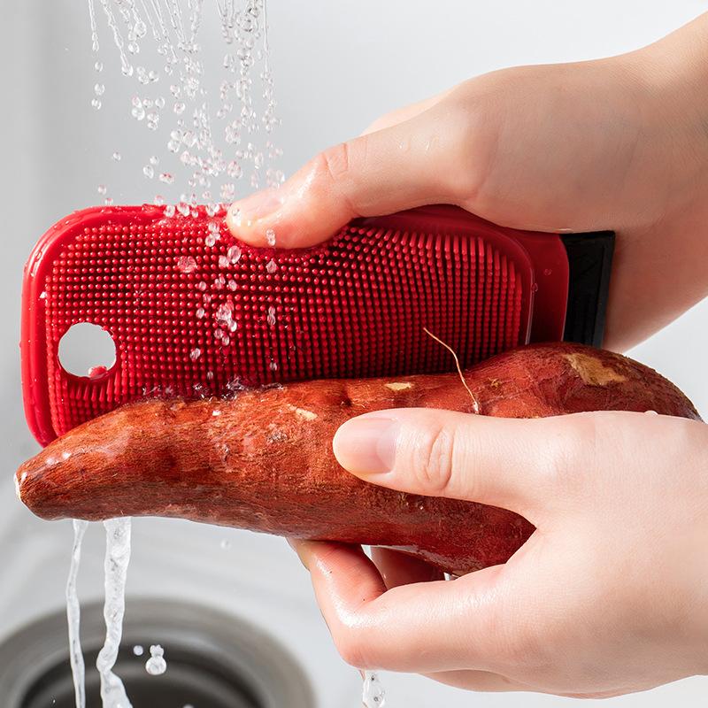 Multi‑Purpose Vegetable Fruit Cleaning Brush, Soft Bristle Kitchen Scrub Brush for Potato Carrot Root Vegetable Washing