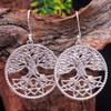 Tree Of Life Jewelry, Silver Charm Jewelry, 925 Sterling Silver, Women Earring, Gift For Mum