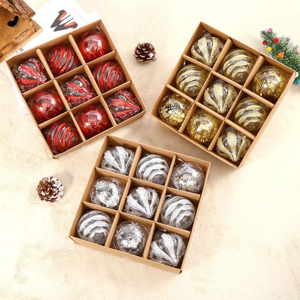 9Pcs/Set Suspensable Christmas Tree Balls Baubles Multicolor Xmas Tree Decoration  Party