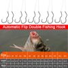 5Pair/Pack Sharp Barbed Automatic Flip Fishhook Fishing Tackle Carp Fishing Accessories