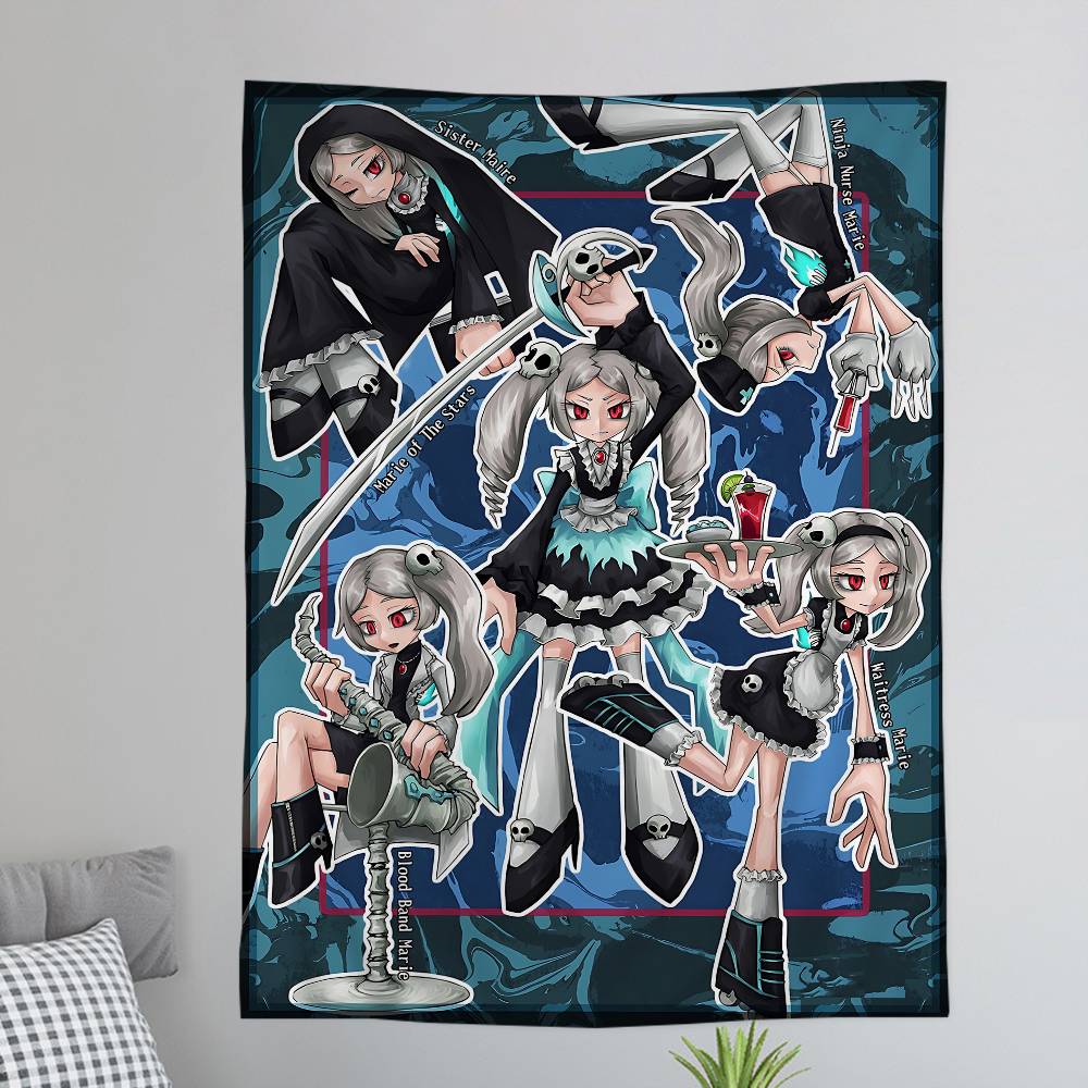 Игровой MMarie SkullGirls DIY Настенный Гобелен для Гостиной Дома Комнаты в Общежитии Декор Настенное Искусство Декор