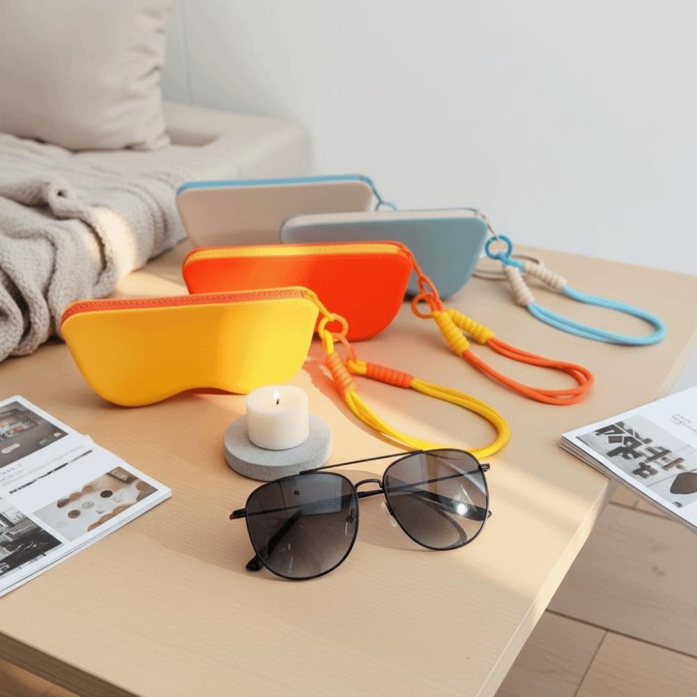 Candy Color Silicone Glasses Bag Soft Silicone Eyeglasses Case  Outdoor Activities