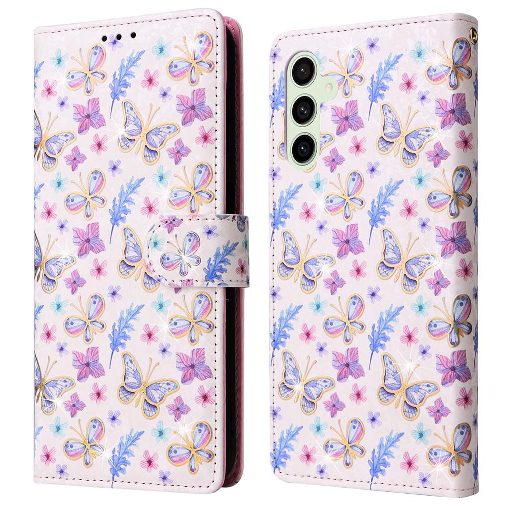 For Samsung Galaxy S24 FE Case RFID Blocking Flower Leather Phone Cover