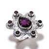 Аметист Драгоценный камень Ручная работа 925 Стерлинговое серебро Ювелирное изделие Кольцо Размер 6 s8M40
