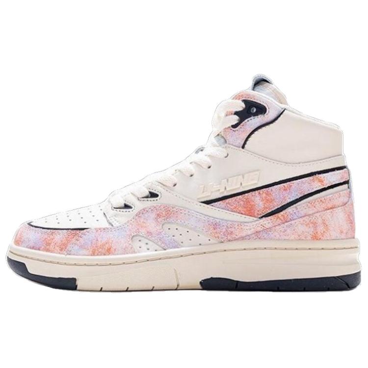 Li Ning 937 Deluxe Hi Leather Shock Absorption Non-Slip Wear-Resistant High-Top Basketball Shoes Men Sneakers Off-White AGBR079-2