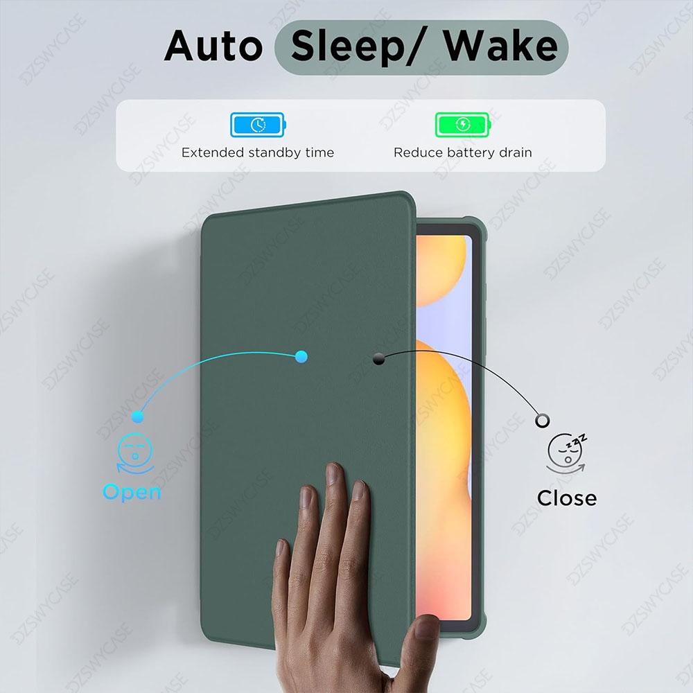 Case for Samsung Galaxy Tab S6 Lite 10.4 Inch // with Pen Holder, 360 Degree Rotation Protective Cover Transparent
