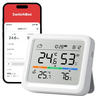 SwitchBot Термометр и гигрометр Pro Термометр и гигрометр SwitchBot Comfort Index Большой экран Термометр и гигрометр Цифровой прогноз погоды