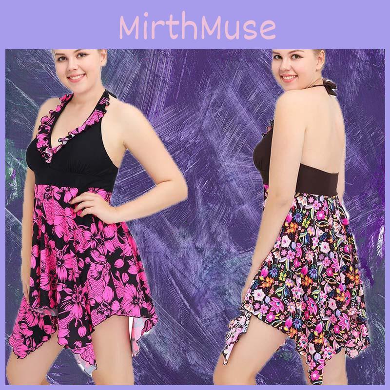 Стильный Новый Женский Сексуальный Модный Купальник Платье Большого Размера С Цветочным Принтом и Высокой Посадкой Для Элегантных Дней Плавания