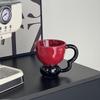 Керамическая кофейная кружка с ручкой в стиле колор-блок