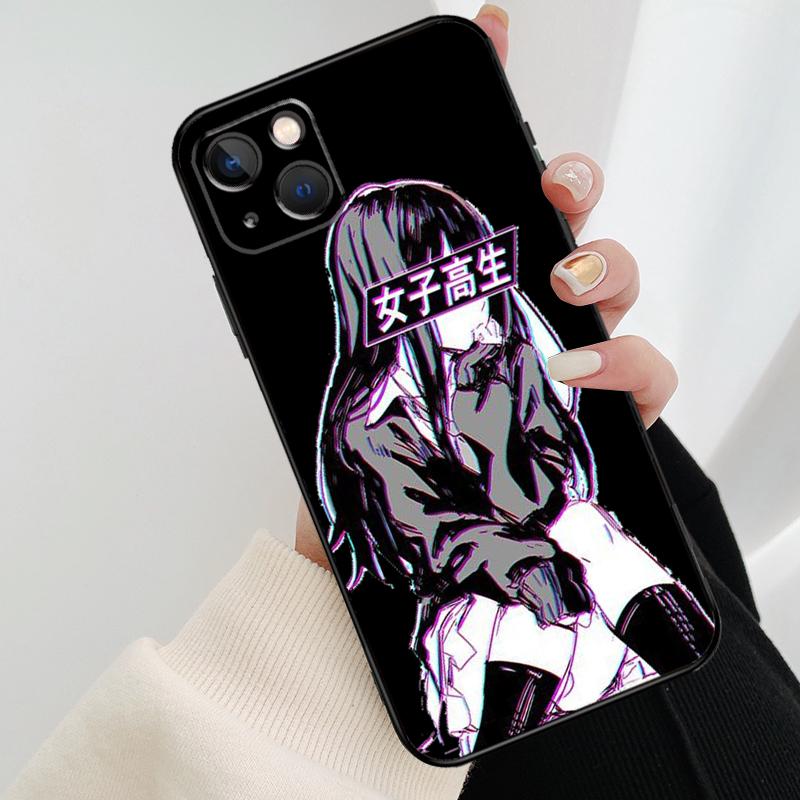 ГРУСТНАЯ ЯПОНСКАЯ АНИМЕ ЭСТЕТИКА Чехол для телефона Для iPhone 17 Pro Max 14 13 12 11 15 16 Pro Max mini 15 16 Plus 16e 17 Air Cover