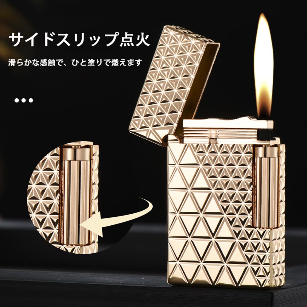 Классическая газовая зажигалка DERUI, Механическая металлическая зажигалка, Стильная, Роскошный подарок (Газ не включен) (Черный А)
