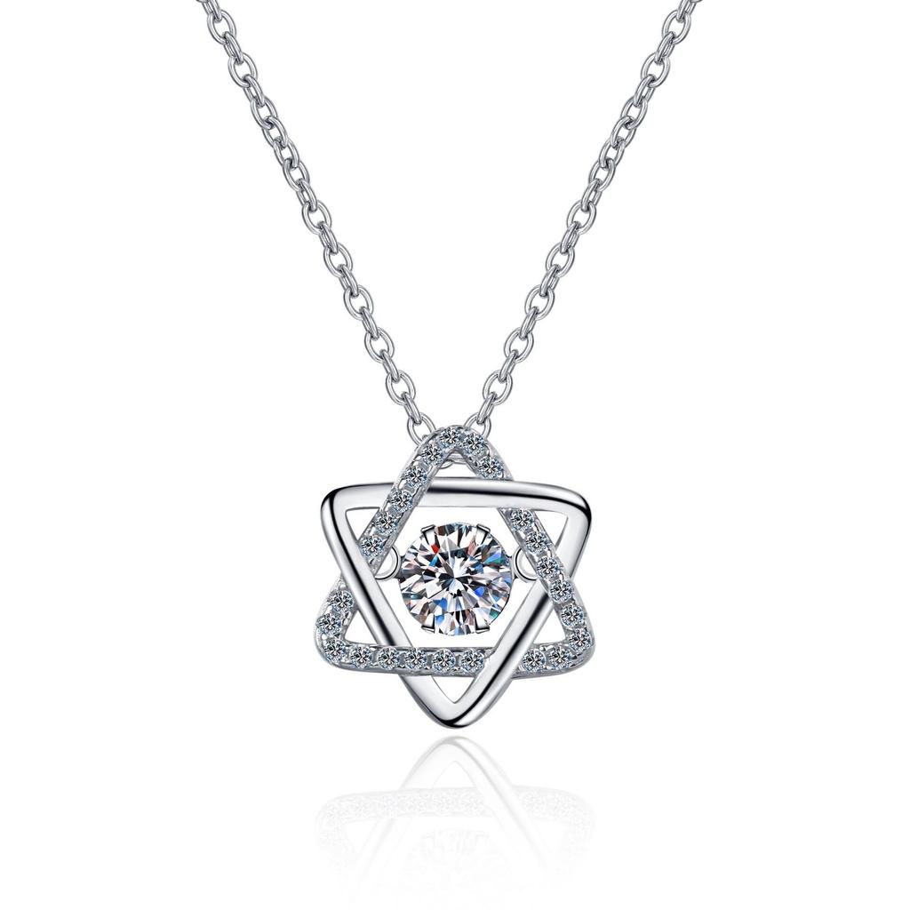 Женское ожерелье из 14-каратного белого золота с настоящим муассанитом GRA, серебро 925 пробы, лабораторный бриллиант 0,5 карата, ювелирные украшения