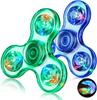 Gigilli Fidget Spinner Pack of 2, Party Favours LED Light Fidget Spinner Toy for Children, Stress Relief, Anti-Anxiety Sensory Toy, Dark Blue & Green