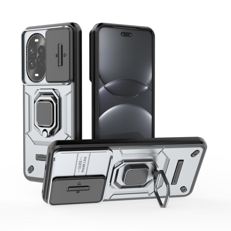 Slide Lens Protect Shockproof Armor Phone Case For Huawei Nova 13 Pro Nova 13 5G Ring Holder Cover For Nova13 Nova13Pro