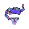 Tween Girls' Fashion 3 Pieces Sun-protective Swimwear Set Lace Up Back Camisole Printed Briefs and Long Sleeves Cover-Up Swimsuit Bathing Suit