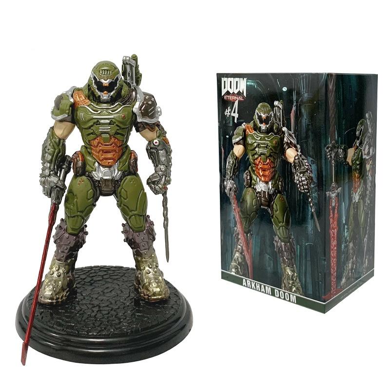 21см Фигурка Коллекционная Модель Статуэтка Doom Slayer Eternal Аниме Охотник на Разрушение Акам Фигурка Настольное Украшение Игрушка из ПВХ Подарок