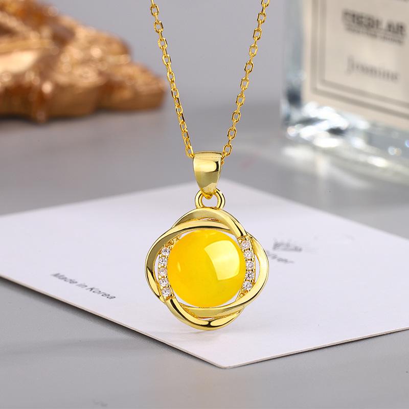 Этническое колье с подвеской из циркона и зеленого агата с желтым, красным, белым халцедоном для женщин