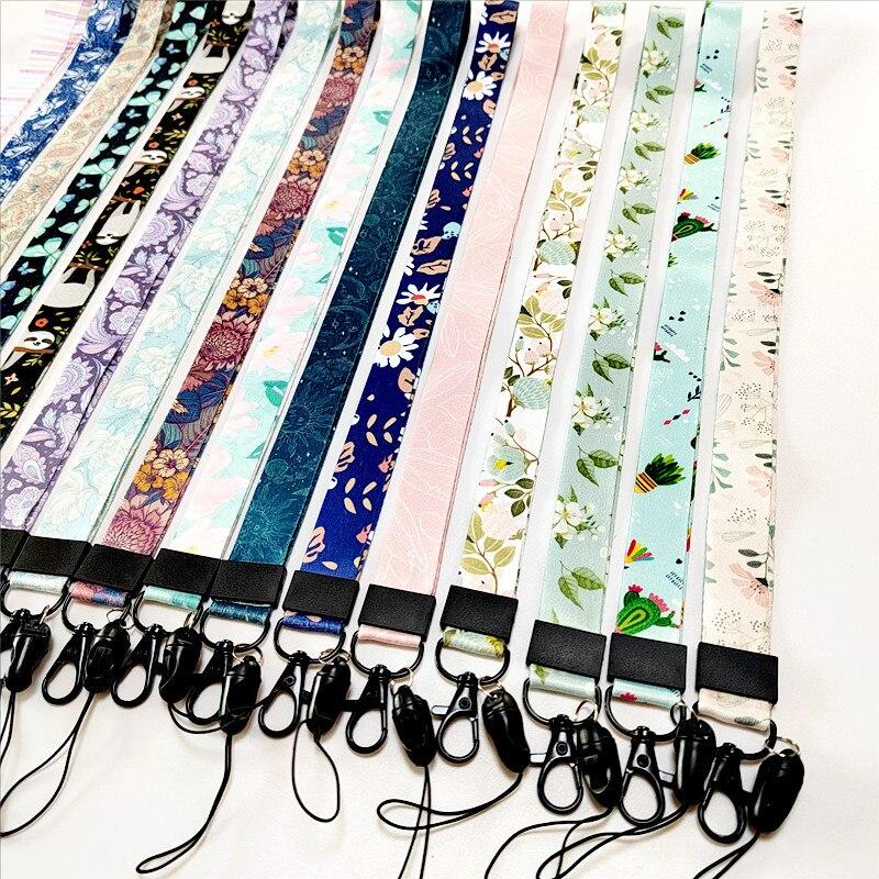 Модные цветы серии Пряжка Ремешок Значок Идентификатор Ремешки Телефон Веревка Ключ Ремешок Шейные Ремни Аксессуары