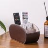 Multifunctional 5 Grid Desktop Pu Leather Organizer Remote Control Storage Box Cosmetics Makeup Brush Holder Sundries Stand