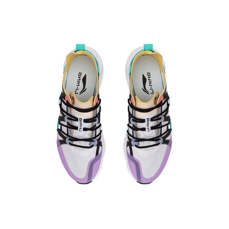 Кроссовки Li Ning Arc Leather Fabric TPU Shock Absorbing Non-Slip Low-Top для бега Мужские кроссовки Белый Фиолетовый Зеленый ARHQ057-4