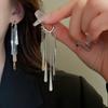 Серьги-кольца с длинной кисточкой из серебра 925 пробы, роскошные, для женщин, тонкие ювелирные изделия, подарки на свадьбу, вечеринку