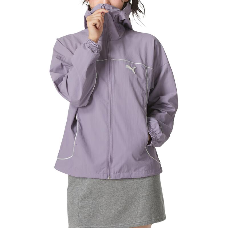 Puma Однотонная дышащая тканая куртка женские куртки фиолетовые 628763-30