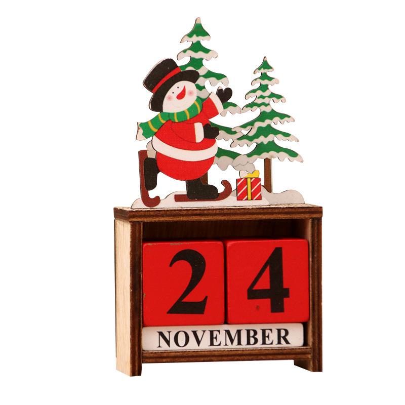 Christmas Decorations Wooden Calendar Table Home Decor Decor Calendar DIY Gifts for Kids