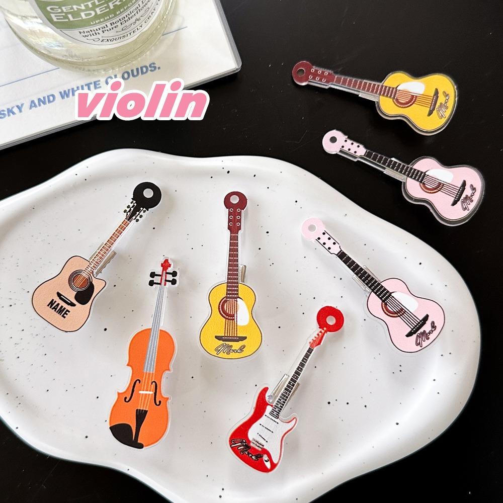 Korean Style Violin Hairclip Ins Musical Instrument Hair Clip Gift Guitar Hair Clip Girls