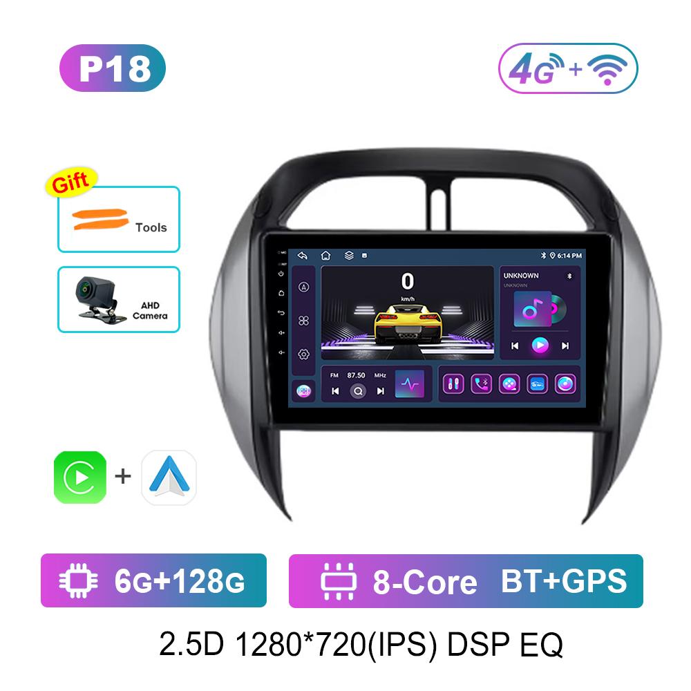 Автомагнитола с ОС Android 9'' для TOYOTA RAV4 2003 - 2005 DSP Стерео 4G WiFi BT Навигация GPS QLED Экран Вентилятор охлаждения