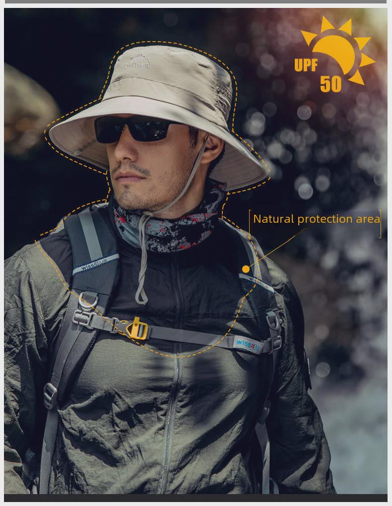 Мужская дышащая шапка с защитой от ультрафиолета для рыбалки и походов