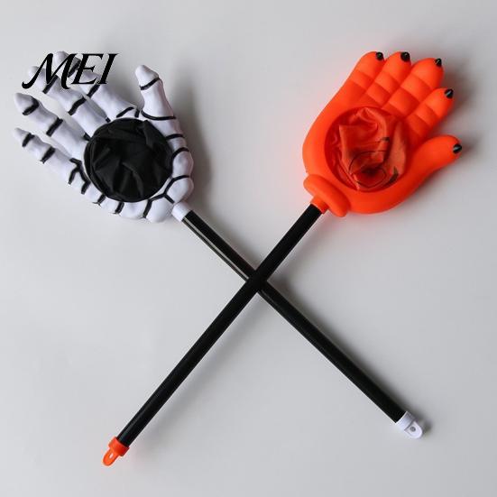 Lightweight Holiday Gift Holders Halloween Trick or Treat Bags for Kids, Palm Shaped Candy Holder, Foldable Community Event Skeleton Hand Pouch