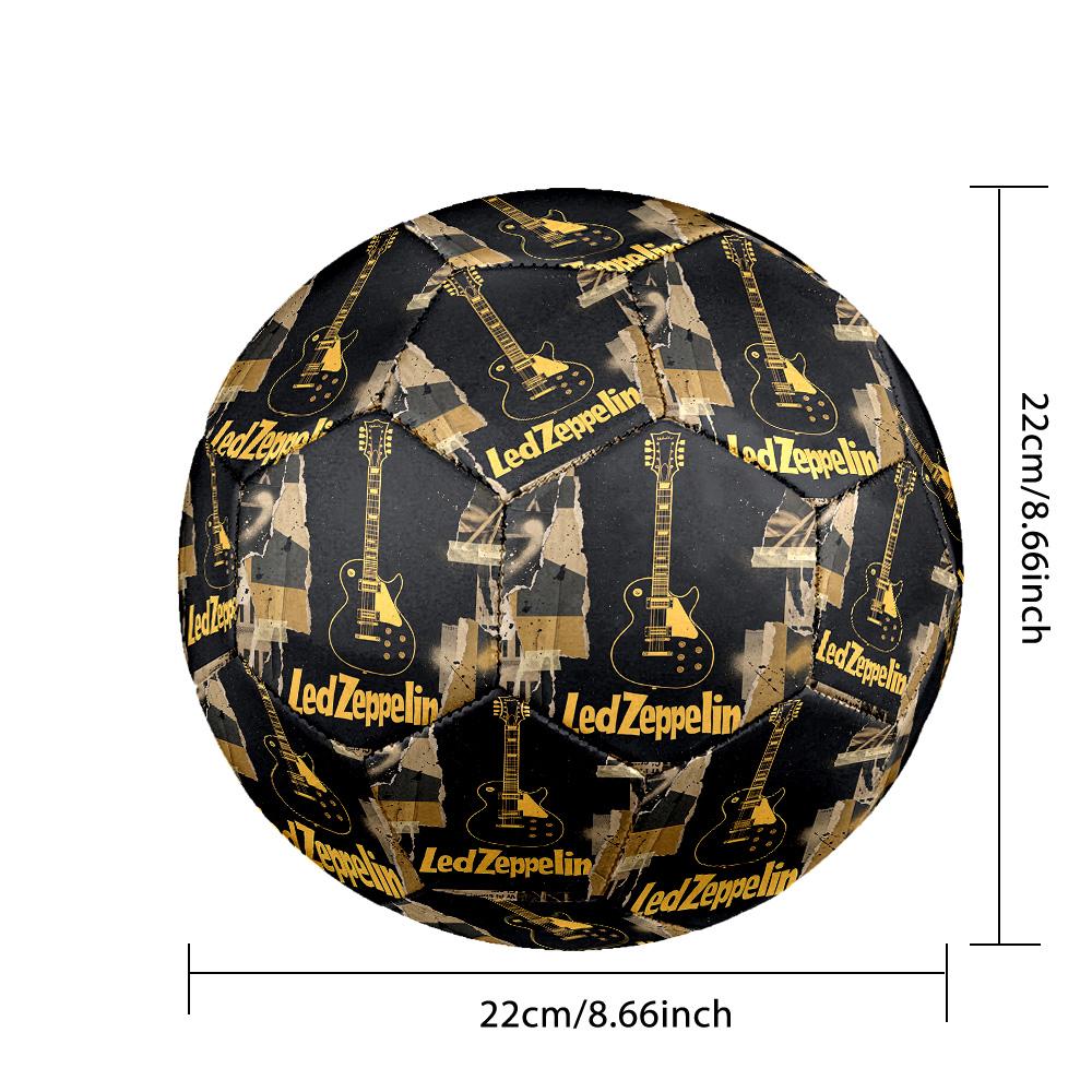 Led Zeppelin Print Standard Size 5 Soccer Ball Durable Shock?Absorbing Ball For Training Match Outdoor Play