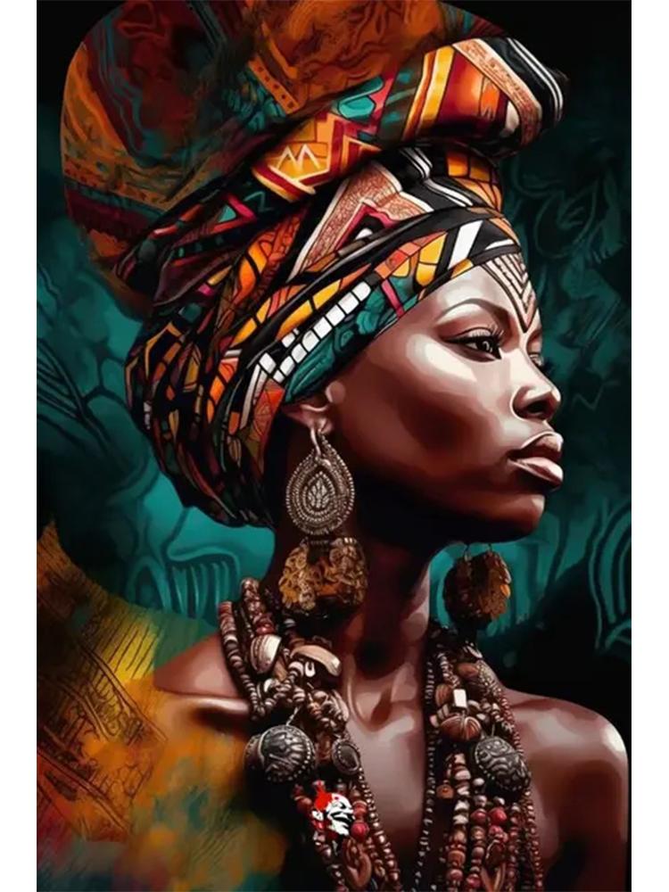 5D Diy Алмазная Картина Африканская Черная Женщина Портрет Настенная Живопись Мозаика Вышивка Девушка Цветная Картина Украшение Гостиной